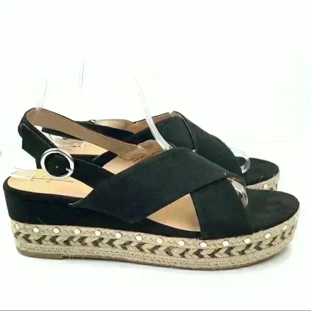 A new day sandals 9.5 black flatforms Espadrilles